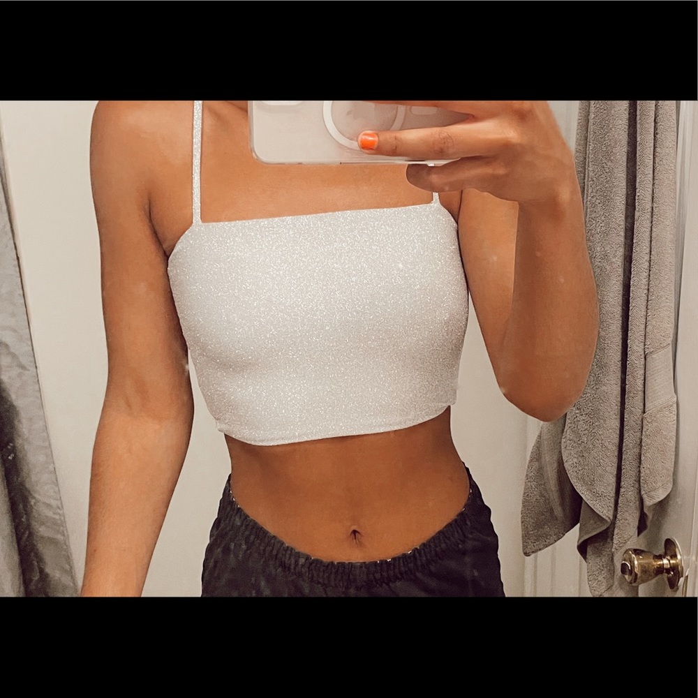 Tiger mist sparkly cropped tank